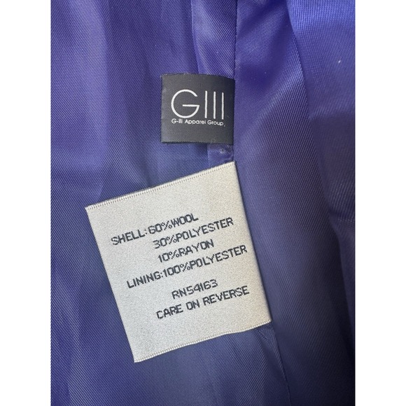 Kenneth Cole Coat Size 10 Royal Blue Wool Blend Pea Coat Lined Hooded Women's - Picture 7 of 9